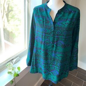 Amanda Uprichard Blue Green Blouse
